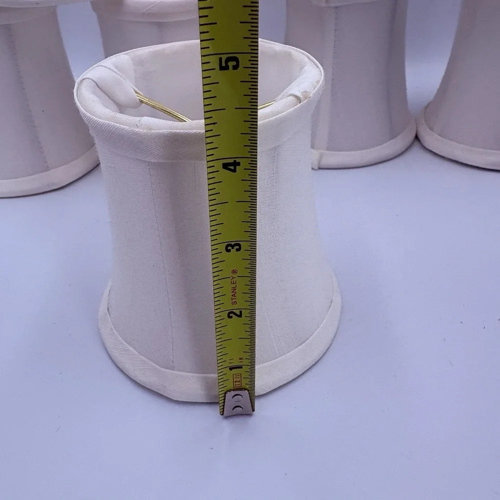 Vintage Mini Chandelier Lamp Shades white Silk 4.25
